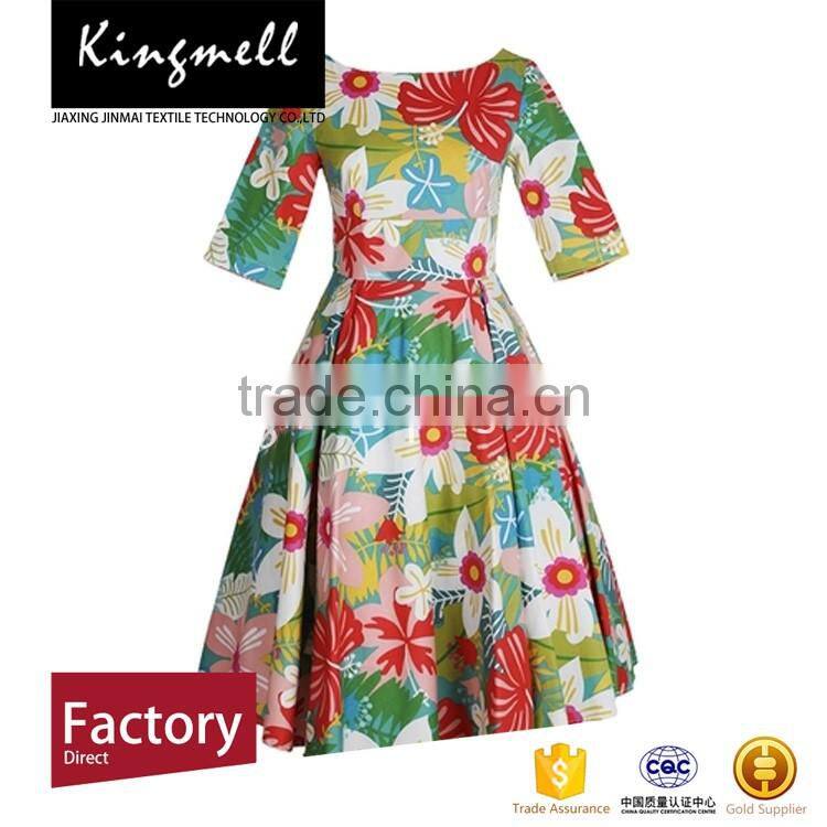 2017 Custom digital printed foral 100% cotton fabric