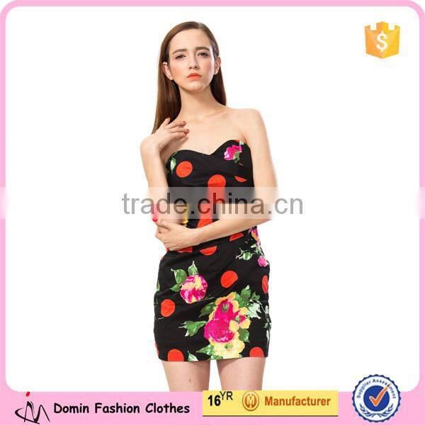 2015 New Casual Off Shoulder Fashion Designer Print Dress