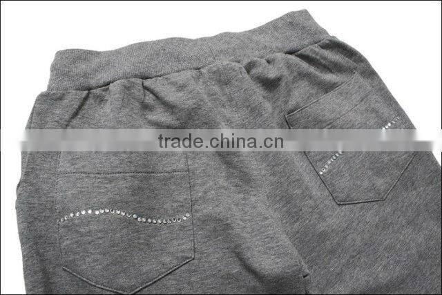 Classic lady's casual sweat pants / trousers with Rhinestone