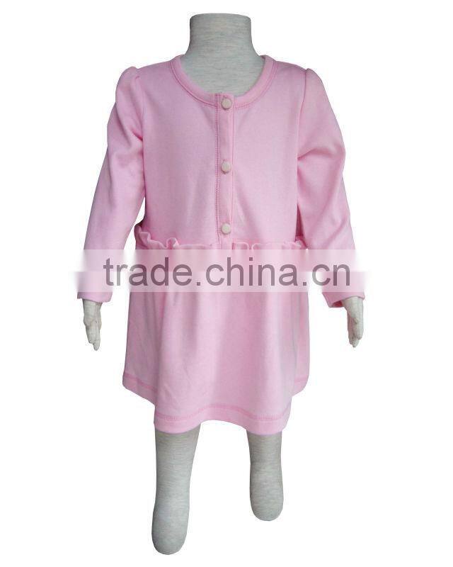 Comfortable long sleeve pink nighty dress sex products sexy baby image baby clothes with lovely ruffle baby child clothes