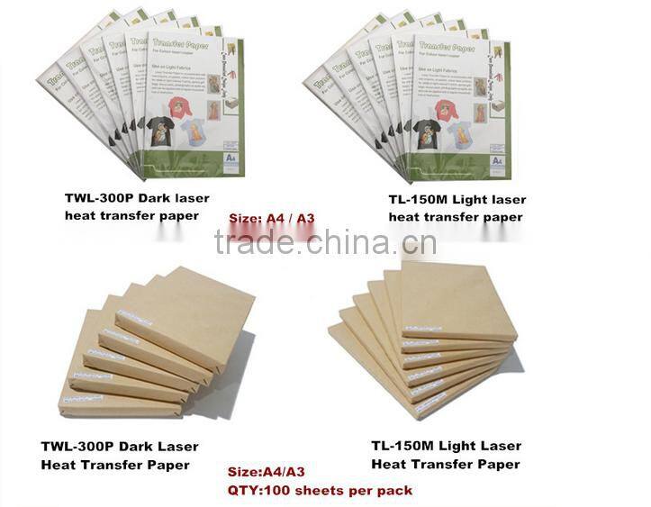 Wholesale a4 light & dark laser heat transfer paper