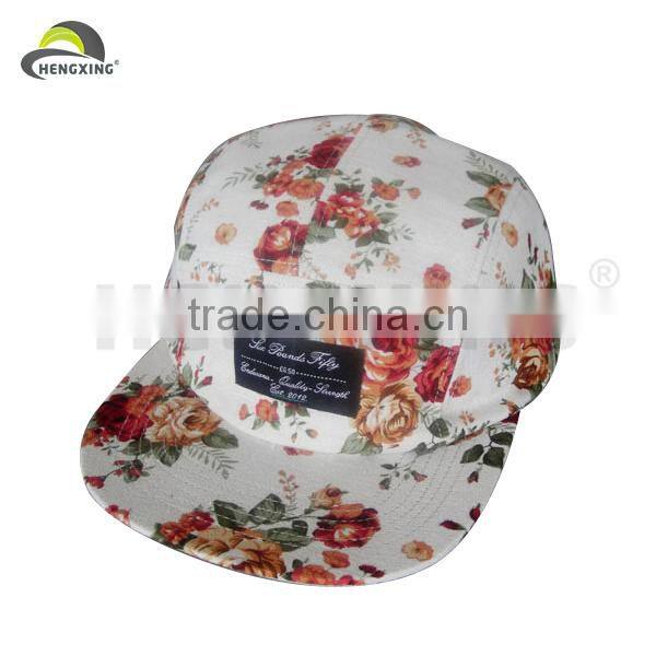Flower/Floral 5 Panel Hat Blank Snap Back Hats 5 Panel