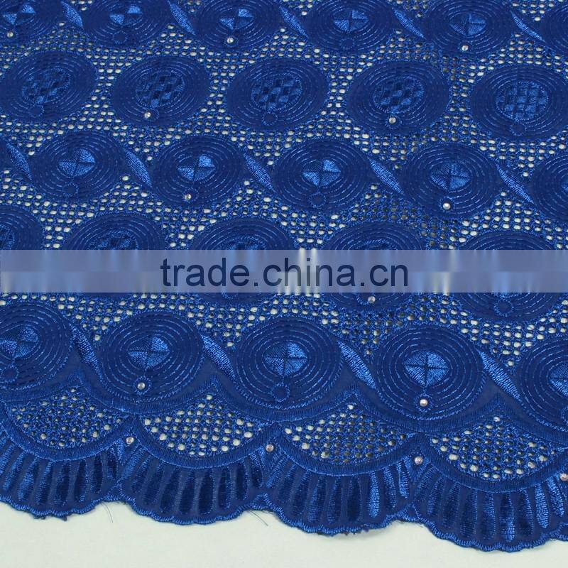 2016 Pupular Royal Blue African Styles Swiss Voile Lace Fabric SL0406-4