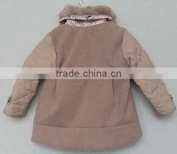 2016 girls shearling collar brown winter jackets