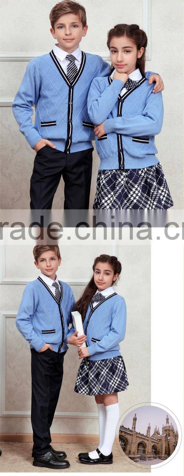 2017 new design Factory Price High Quality Children Primary School Uniform