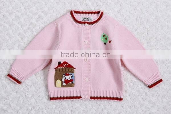 Dongguan manufactured kids thick wool knit sweater coat pattern