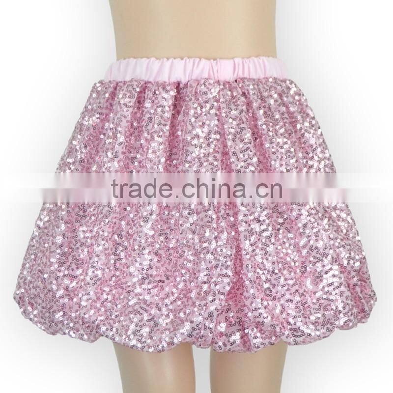 Bloomer Shorts Pom Pom Kids Short Skirts, Pink Sequin Baby Girls Summer Trousers Cheap for Sale