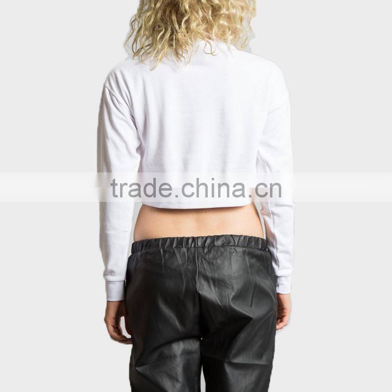 White Women Hoodies Dew navel Long sleeve sweater for women