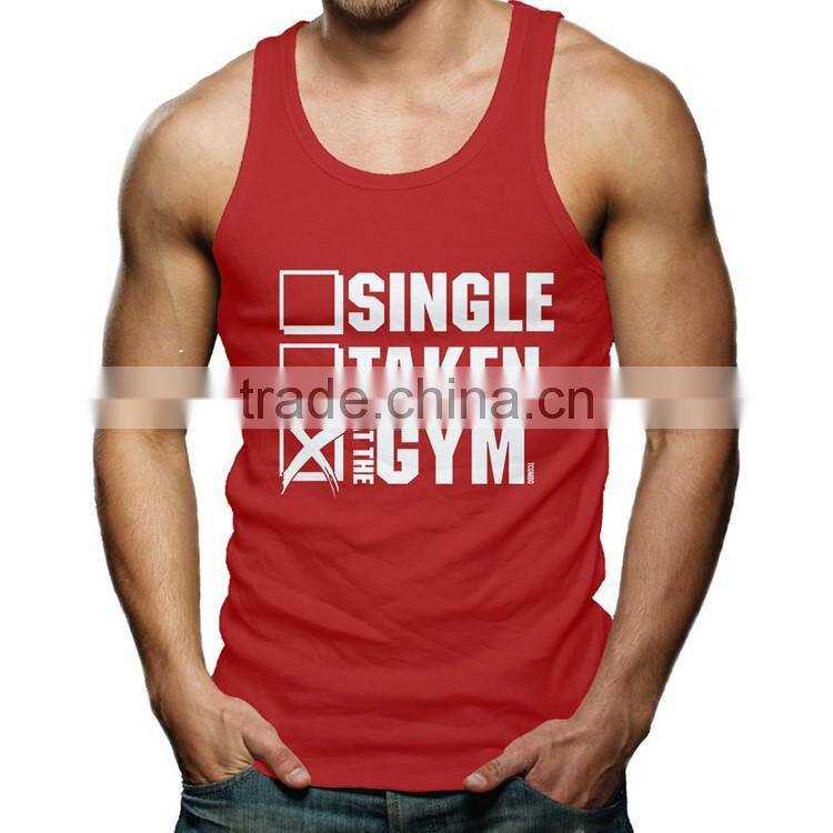 Custom Silk Screen Printing Wholesale Bodybuilding Stringer 100 Cotton Tank Top
