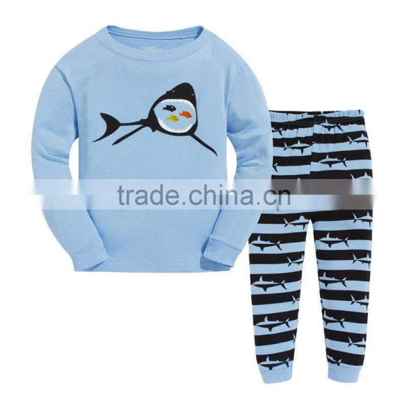 S15869A Children Girls 100% Cotton Long Sleeve Pajamas Custom Printed Sleepwear