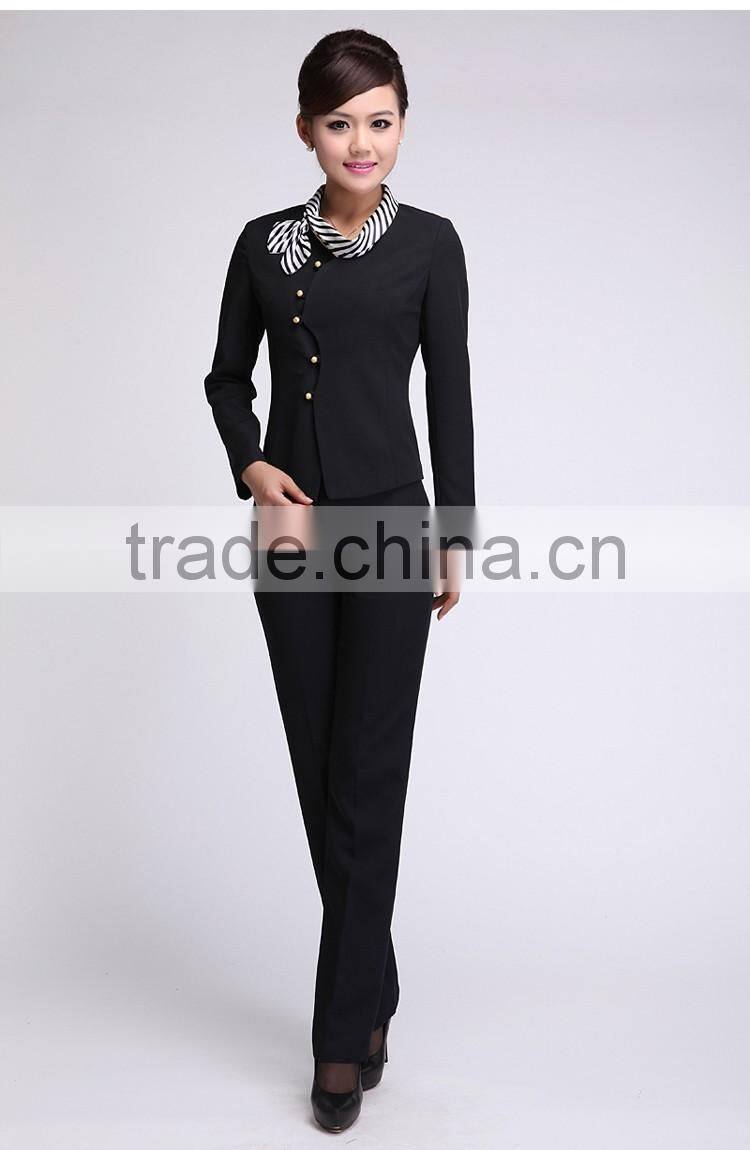 Juqian custom classic winter restaurant hotel manager uniform for front office desk