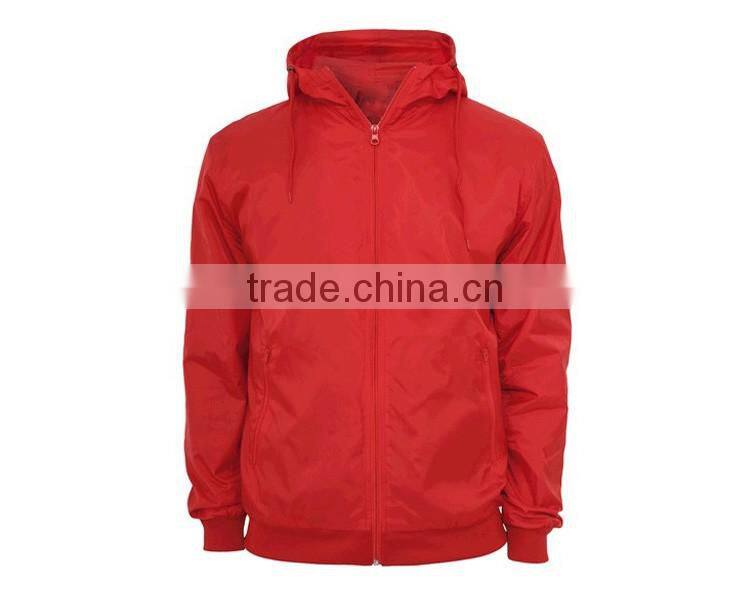PQ289 wholesale supply type OEM service Red Windbreaker Jacket for Men