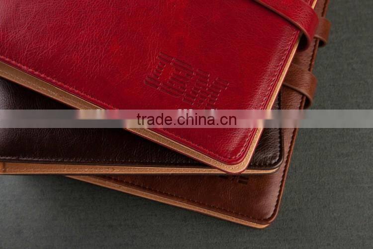 25K PU leather planner with metal buckle custom business organizer agenda emboss/gold stamp logo