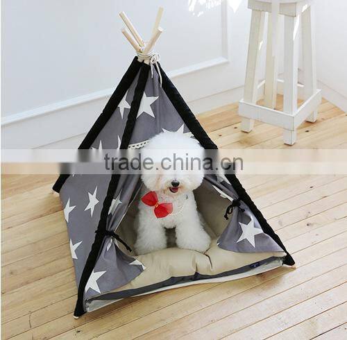 R1934H Good pattern wood oop pet dog cat teepee tent bed wholesale