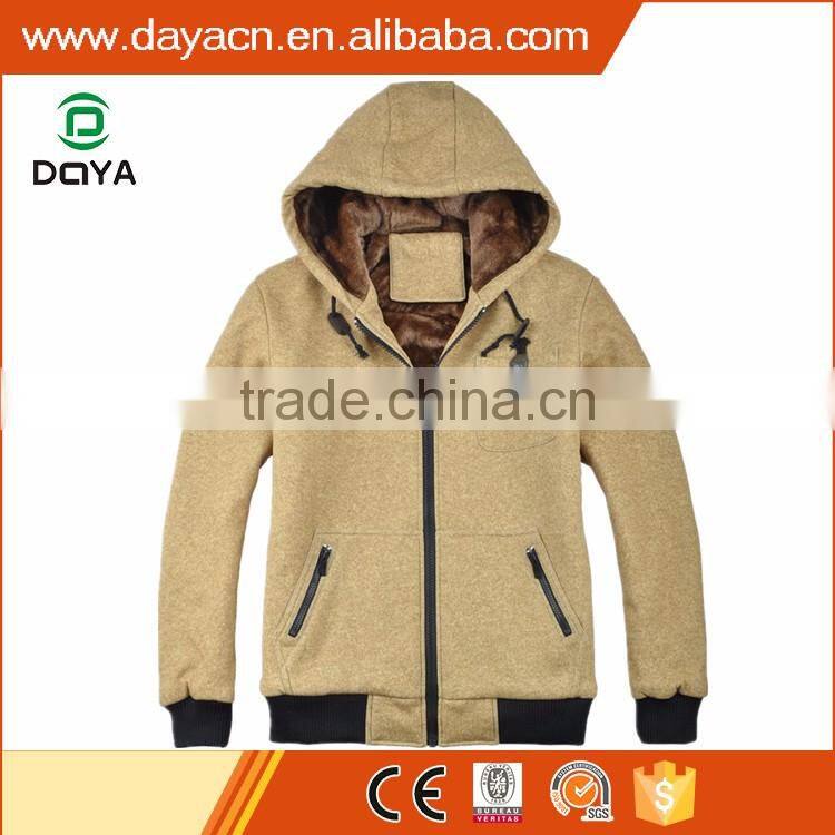 Wholesale men's hot sale wool hoody jackets