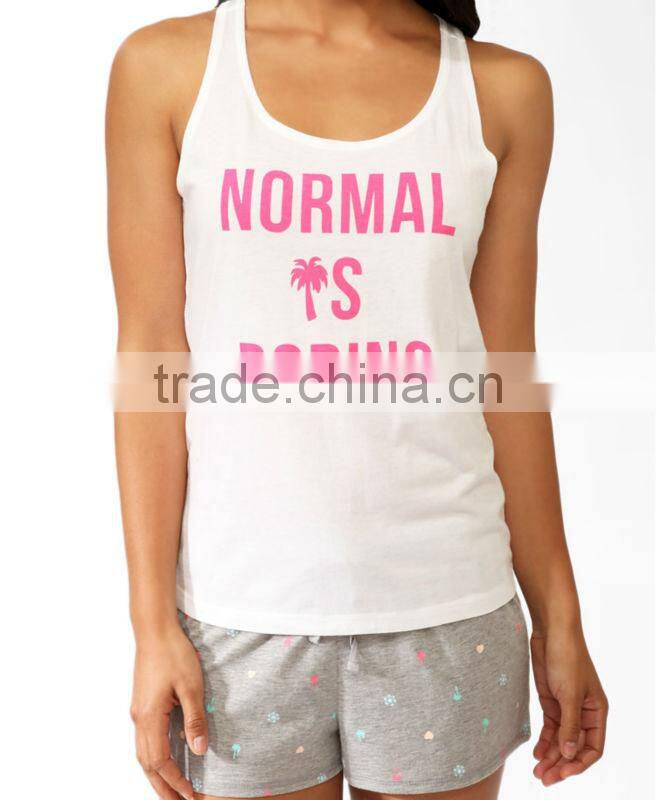 cotton knit tank and shorts