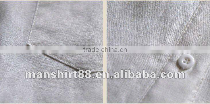 Classic Medium style Linen Natural White casual shirt for Women/Ladies fashionable pocket