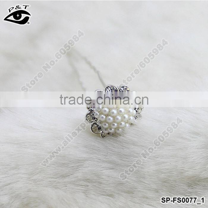 Wedding hair pins bridal hair pins pearl hairpins crystal hair spin pin
