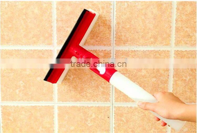 3 in 1 spray window squeegee with sponge and rubber, window cleaner, glass window cleaning wiper