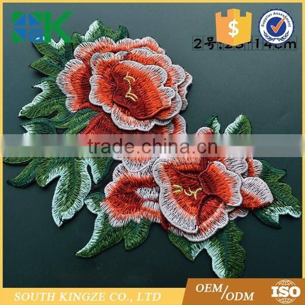 Venise Decor Accessory Sew on 3D Peony Embroidery Applique Motif Patches
