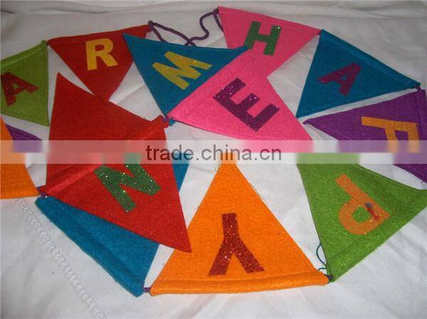 Christmas Felt happy New Year Glitter Garland Bunting