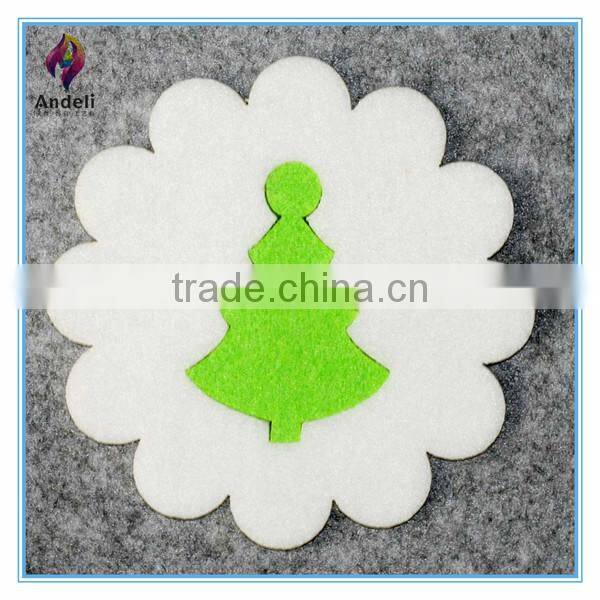 new design round felt snowflake christmas placemat