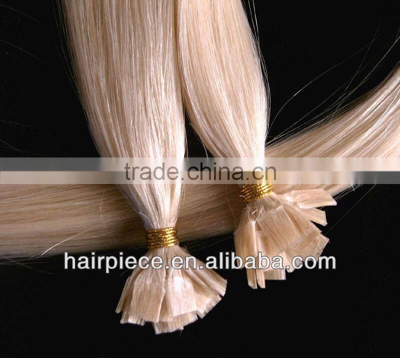 Human hair extensions flat keratin tip