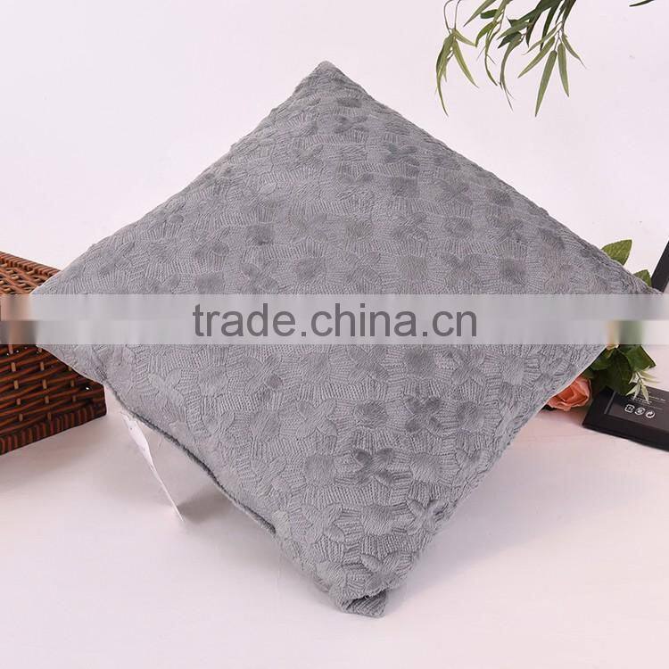Grey color star quilt design decorative pillow, customized design quilt pillow set, solid micromink pillow for sofa