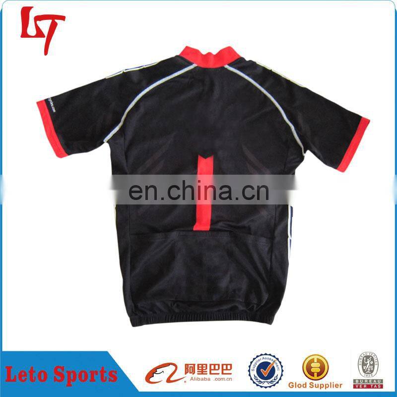 100% polyester sublimation black motor cycling jerseys