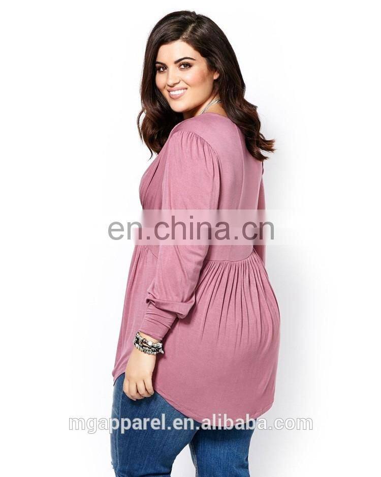 Latest women tops plus size long sleeve women tops and blouses 2017