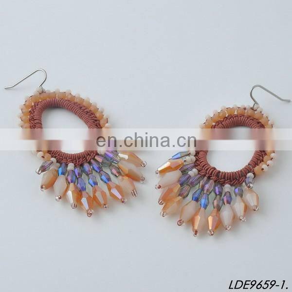 wired handmade crystal earring