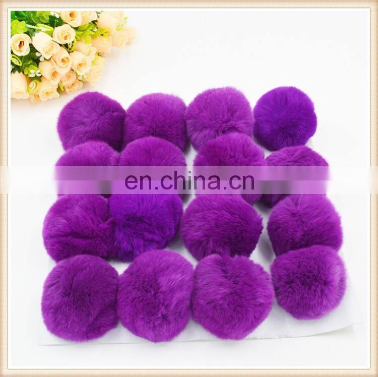 Hot selling in europe genuine rabbit real fur pom pom