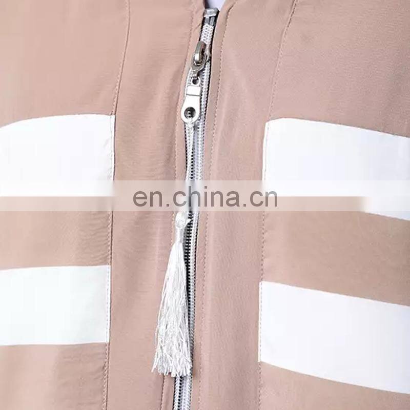 Newest zipped front open abayas islamic women clothing muslim cardigan