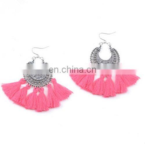 Ladies fashion Alloy Multicolor lovely tassel earrings for all purpose