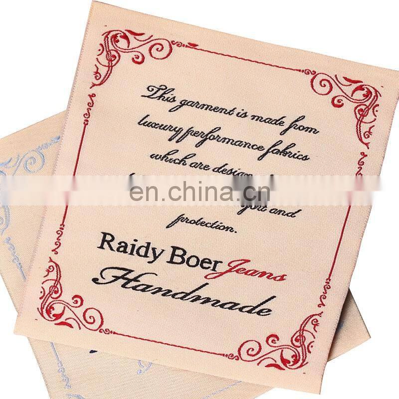 custom private brand name logo woven label tag and printed paper hang label tag for clothing