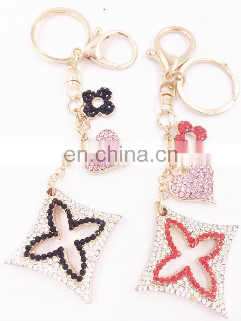 Custom Promotional Luxuriant Cute Diamond Key Chain Give Gifts