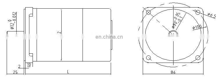 OD 82 mm 220v 1000 rpm brushed high speed permanent magnet electric dc motor BMM403