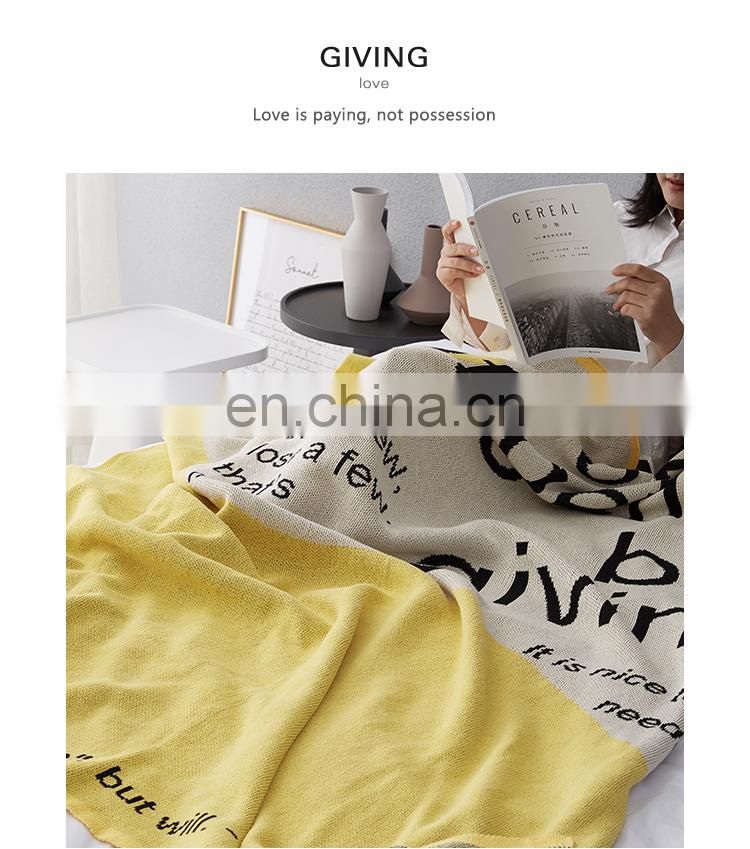 RAWHOUSE Wholesale 100 % cotton soft Knitted blanket