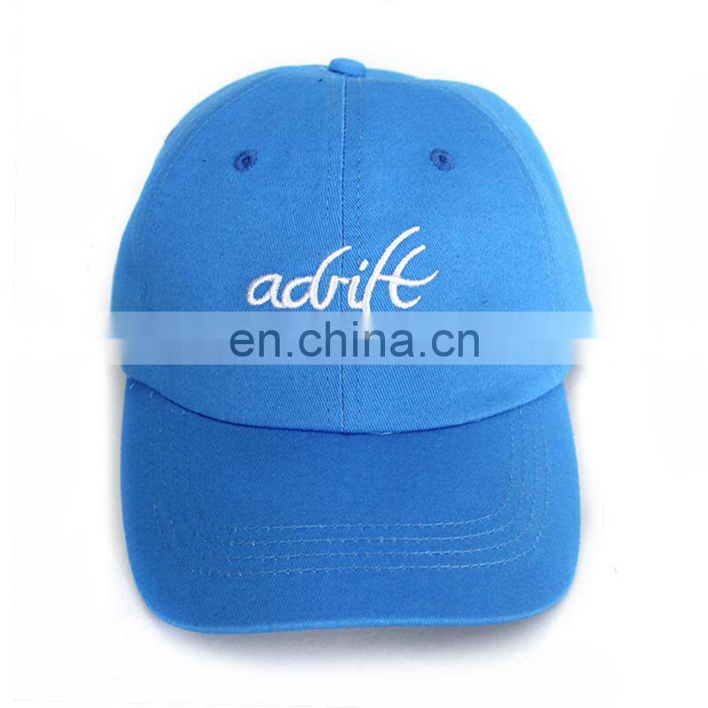 Custom New Style 6 Panel Unstructured Flat Embroidery Dad Hat