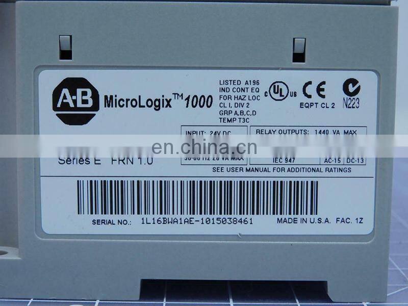Hot sale Allen-Bradley 1761-L16BWA Micro Logix 1000 SER.C FRN 1.0 I/O PLC Module Rockwell AB Industrial Controller