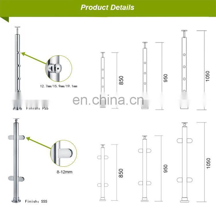 100% Raw Material mold stainless steel baluster stairs glass