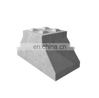 W type interlocking concrete lego block moulds to create support base of wall