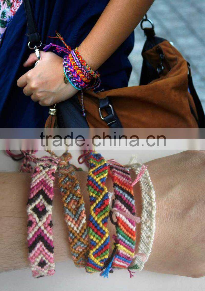 handmade silk cotton rainbow friendship bracelets