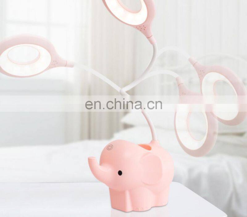 2020 Amazon 3 modes dimmable usb charging wireless LED desk lamps for kids study reading