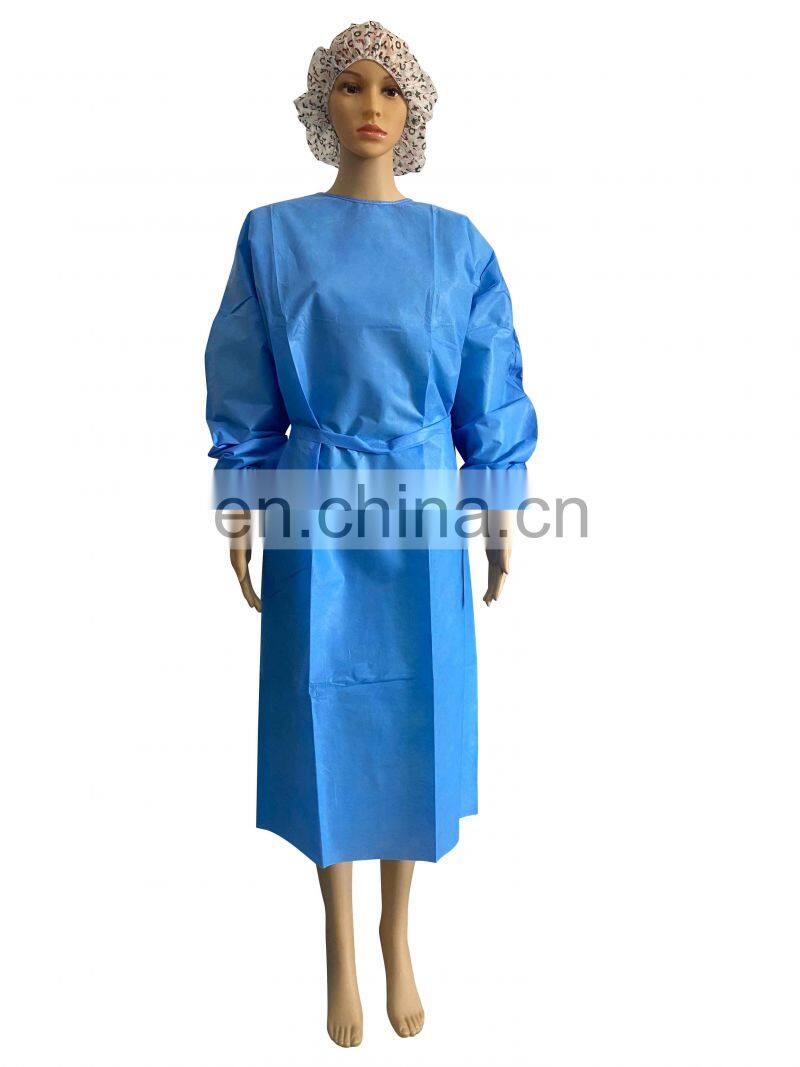 disposable women's long sleeve safety gowns in hospital