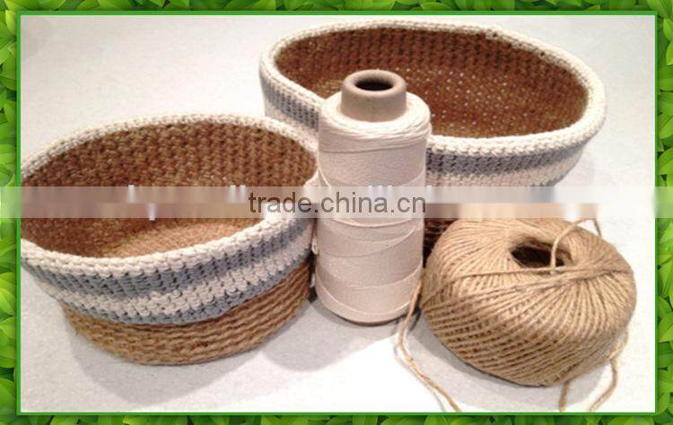 Cheap yarn prices for twist beige colour cotton twine ball HB697 China