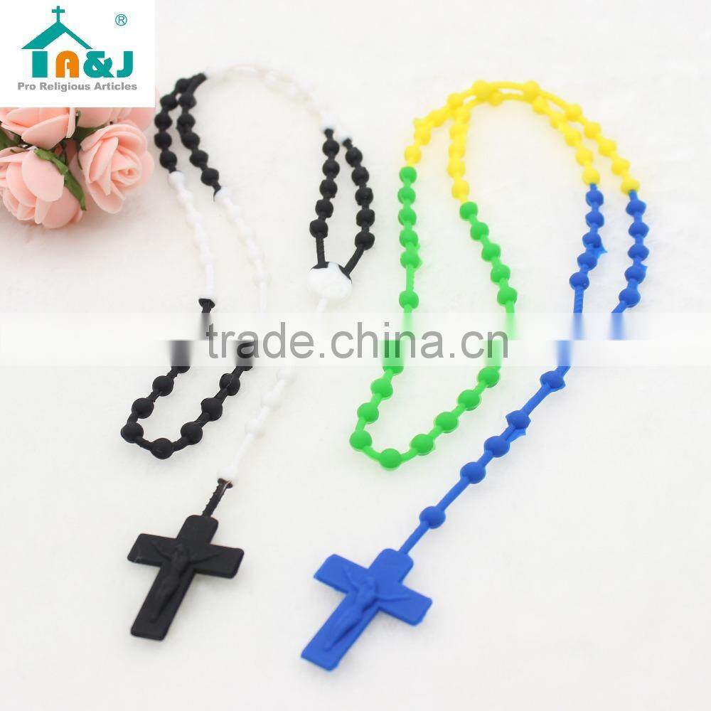 Silicon rubber rosary necklace