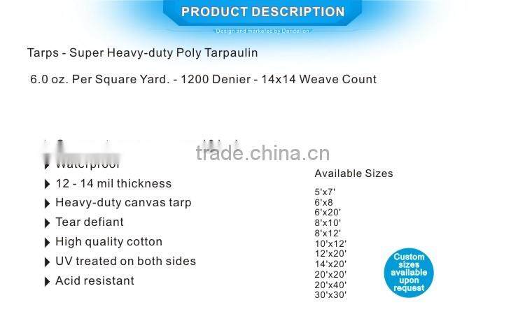 Vinyl Canvas Tarp for covering