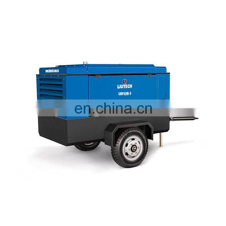 Hot Sale Lubricated Diesel Engine Portable Mobile Rotary Screw Air Compressor Concrete Breaker