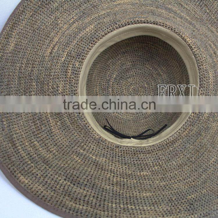 New Design Custom Adjust Raffia Straw Crochet Hat Wholesale